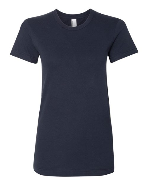Women’s Fine Jersey Tee - - 6377 00527 2102W 4-4.9 oz American Apparel Cotton Cotton - 100% Cotton - Combed Cotton - Ringspun Crewneck Fashion T-Shirts Go To Fashion Jersey Juniors Light (Under 5 oz) No Visible Logos Premium Fashion S&S Deep Deals Short Sleeves Side Seams T-Shirts T-Shirts - Premium Tops Womens
