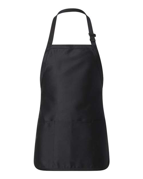 Q-Tees Q4250, Full-length Apron With Pouch Pocket, Black