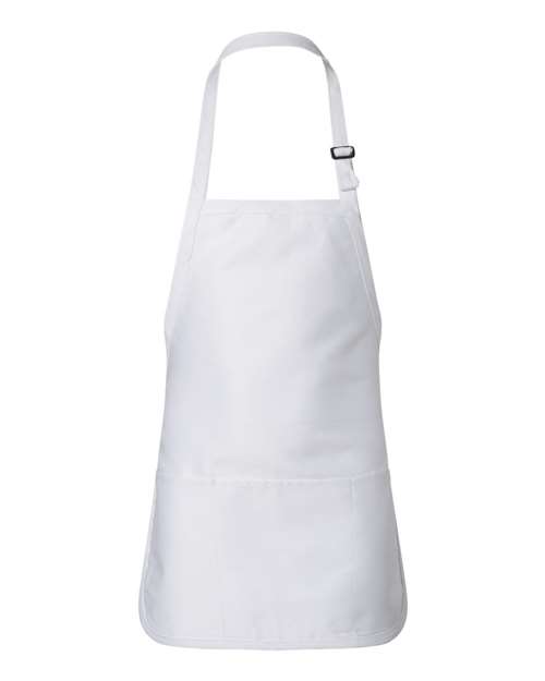 Q-Tees Q4250, Full-length Apron With Pouch Pocket, White