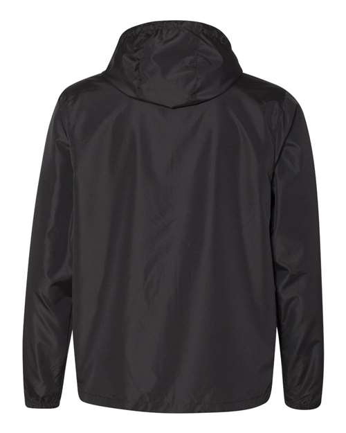 Independent Trading Co. EXP54LWZ, Men's Lightweight Windbreaker Full-zip Jacket, Black