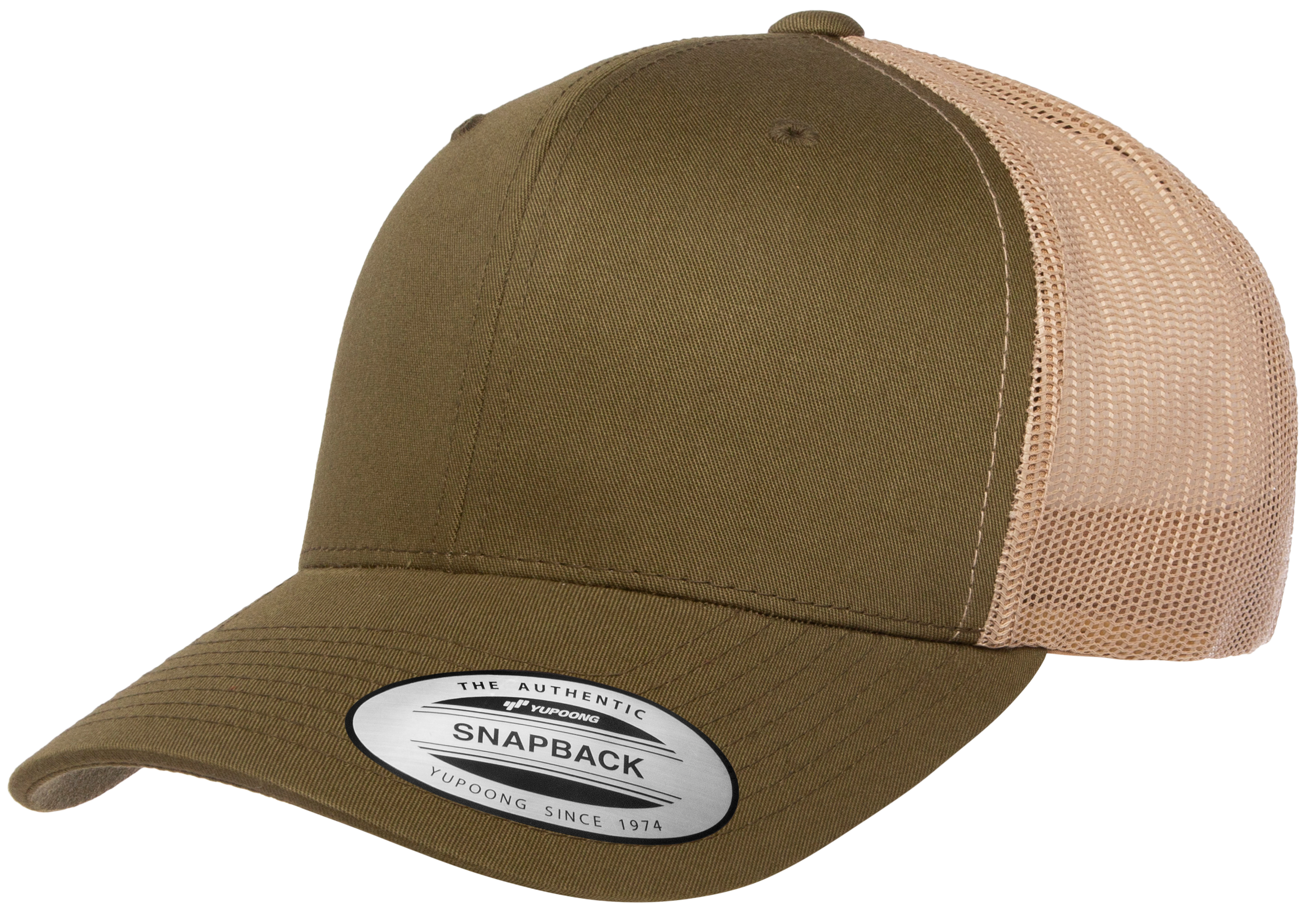 F6606T - YP Classics 2-Tone Snap Back Trucker Cap Moss Khaki 6606 6606t __label:IN-STOCK snap back trucker yp classic yupoong