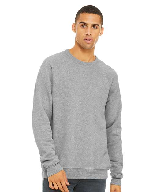 BELLA + CANVAS 3901, Unisex Sponge Fleece Raglan Crewneck Sweatshirt, Athletic Heather