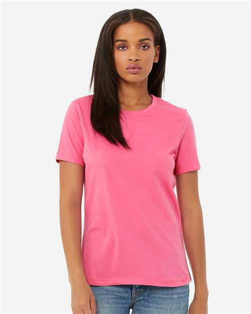 BELLA + CANVAS 6400, Women’s Relaxed Jersey Tee, Charity Pink