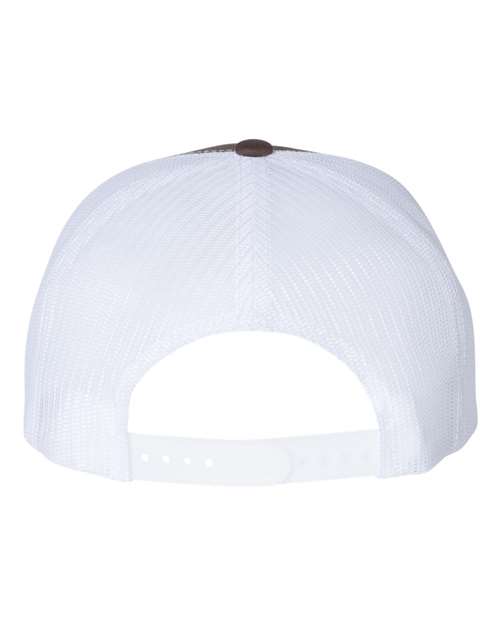 YP Classics 6006, Classic Five-panel Trucker Cap, Brown/ White