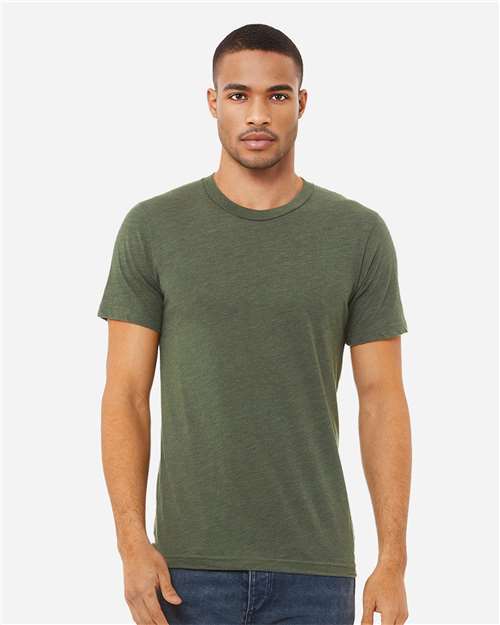 BELLA + CANVAS 3413, Triblend Tee, Military Green Triblend