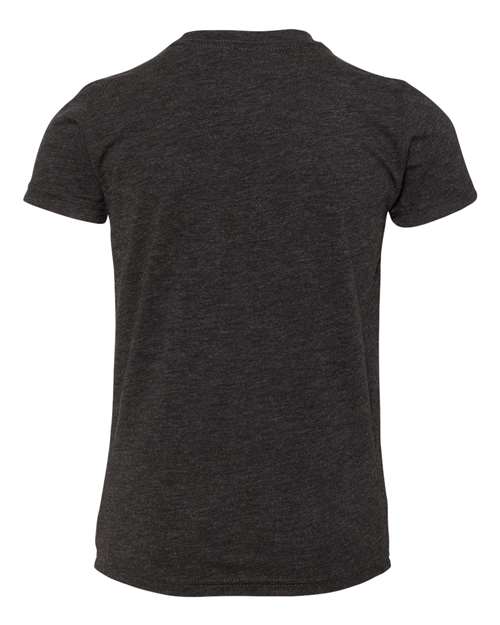 BELLA + CANVAS 3413Y, Youth Triblend Tee, Charcoal Black Triblend