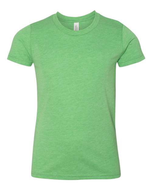 BELLA + CANVAS 3413Y, Youth Triblend Tee, Green Triblend
