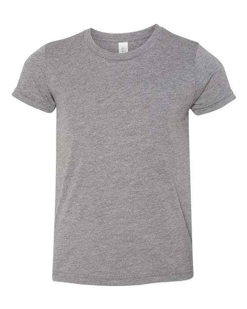 BELLA + CANVAS 3413Y, Youth Triblend Tee, Grey Triblend