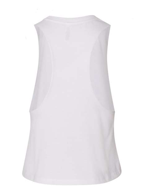 BELLA + CANVAS 6682, Women's Racerback Crop Tank, Solid White Blend