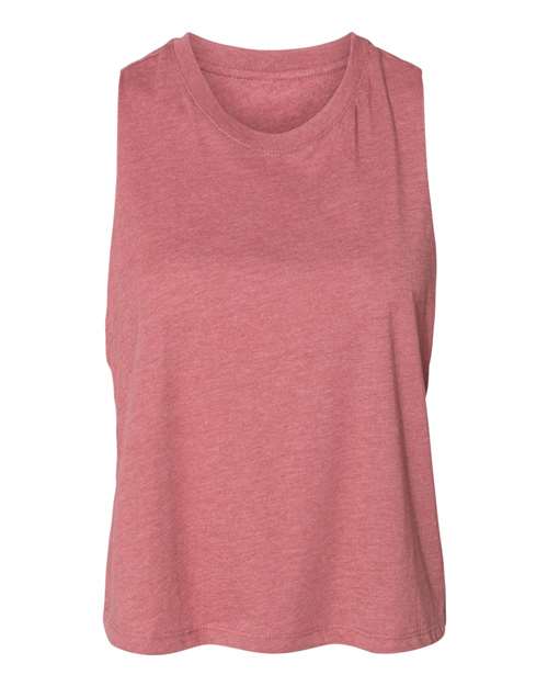 BELLA + CANVAS 6682, Women's Racerback Crop Tank, Heather Mauve
