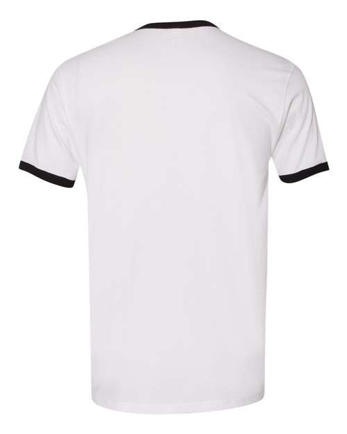 Next Level 3604, Unisex Cotton Ringer Tee, White/ Black