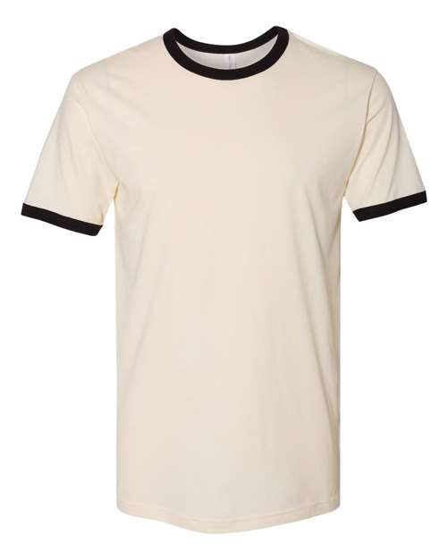 Next Level 3604, Unisex Cotton Ringer Tee, Natural/ Black