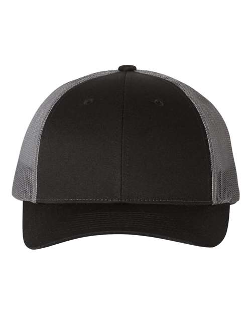 Richardson 115, Low Pro Trucker Cap, Black/ Charcoal