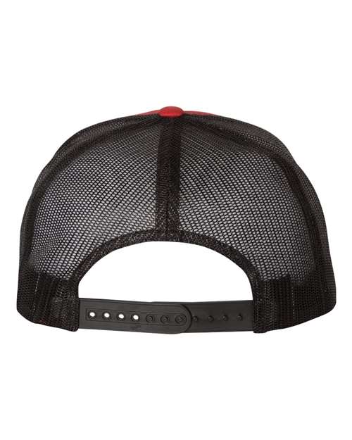 YP Classics 6006, Classic Five-panel Trucker Cap, Red/ Black