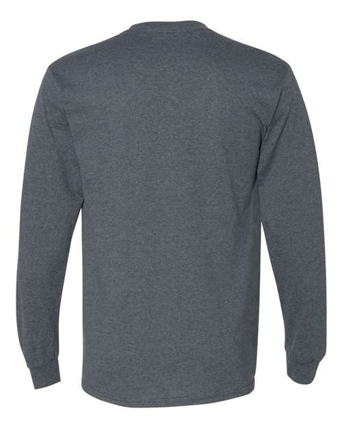 Gildan 8400, Unisex Dryblend 50/50 Long Sleeve T-shirt, Dark Heather