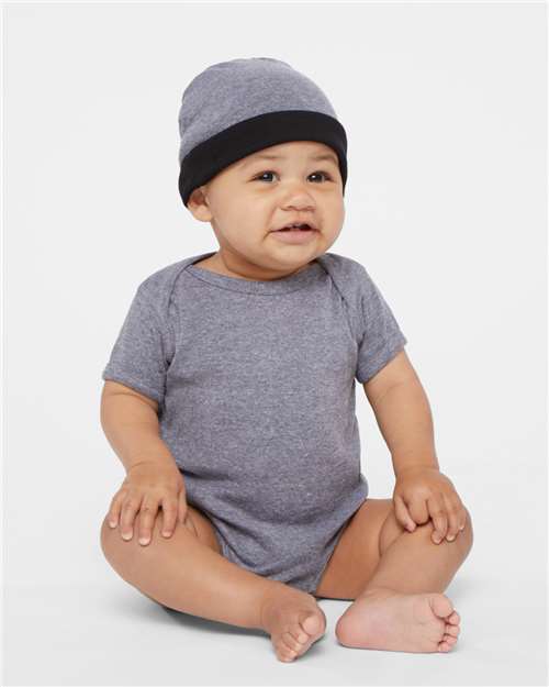 Rabbit Skins 4400, Infant Baby Rib Bodysuit, Granite Heather