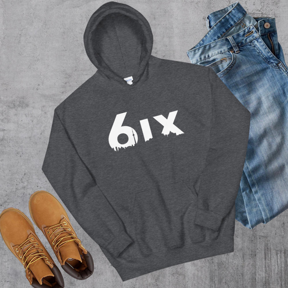6ix Hoodie Dark Heather Canadian City Apparel Toronto