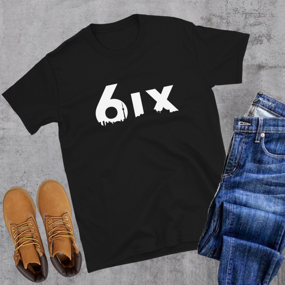 6ix Tee Black Canadian City Apparel Toronto