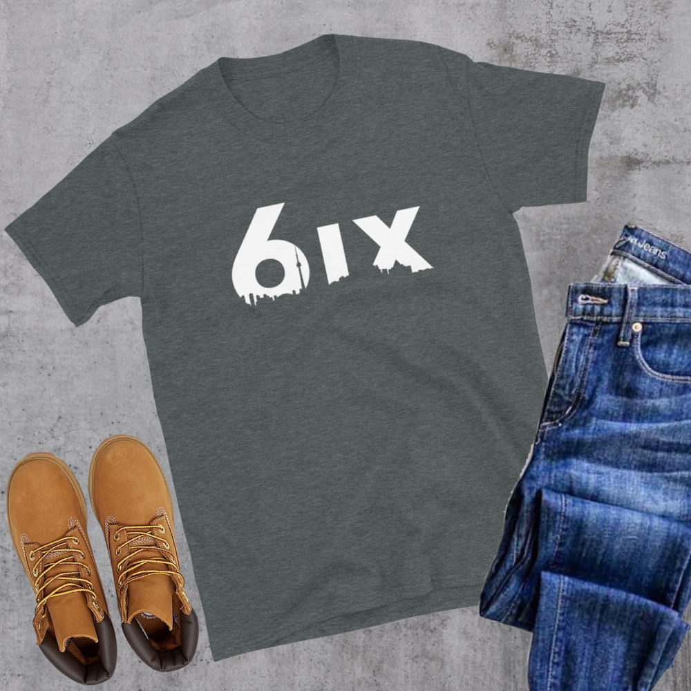 6ix Tee Dark Heather Canadian City Apparel Toronto