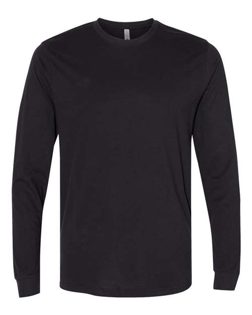 Next Level 6411, Unisex Sueded Long Sleeve Tee, Black