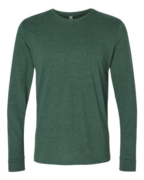 Next Level 6411, Unisex Sueded Long Sleeve Tee, Heather Forest Green
