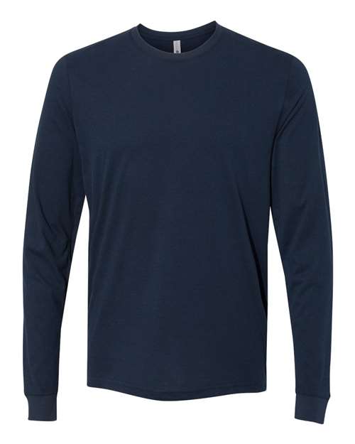 Next Level 6411, Unisex Sueded Long Sleeve Tee, Midnight Navy