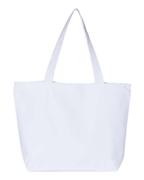 Q-Tees Q611, 25l Zippered Tote, White