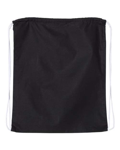 Q-Tees Q4500L, Large Economical Cotton Drawstring Bag, Black
