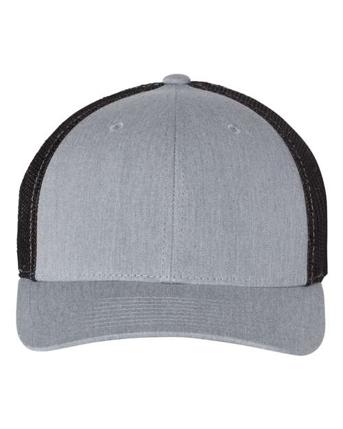 R-Flex Trucker Cap - - 6367 Heather Grey Black 110 90195 Adult Best Selling Brands Blends Company Store Hats Company Store Headwear Company Store Style Guide Fitness and Wellness Fitted Go To Fashion Hats Headwear Mens & Unisex Mesh Mesh Back Mid Profiles Polyester - Over 50% Pre-Curved Visor Richardson School & Team Six-Panel Structured Truckers