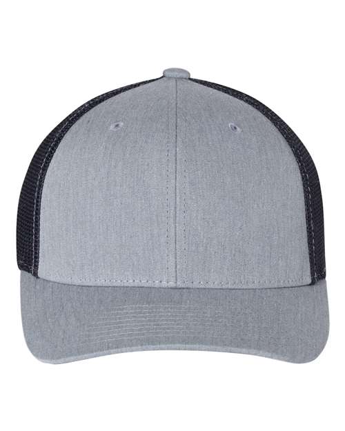 R-Flex Trucker Cap - - 6367 Heather Grey Navy S M 110 90195 Adult Best Selling Brands Blends Company Store Hats Company Store Headwear Company Store Style Guide Fitness and Wellness Fitted Go To Fashion Hats Headwear Mens & Unisex Mesh Mesh Back Mid Profiles Polyester - Over 50% Pre-Curved Visor Richardson School & Team Six-Panel Structured Truckers