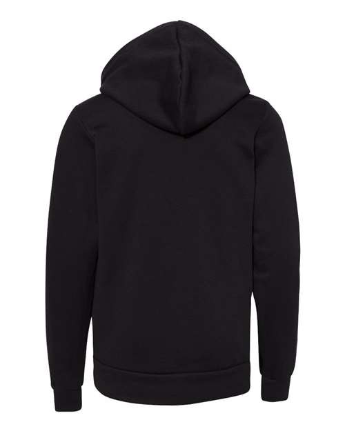 BELLA + CANVAS 3719Y, Youth Sponge Fleece Hoodie Sweatshirt, Black