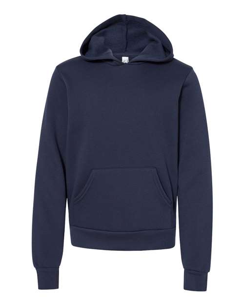 BELLA + CANVAS 3719Y, Youth Sponge Fleece Hoodie Sweatshirt, Navy
