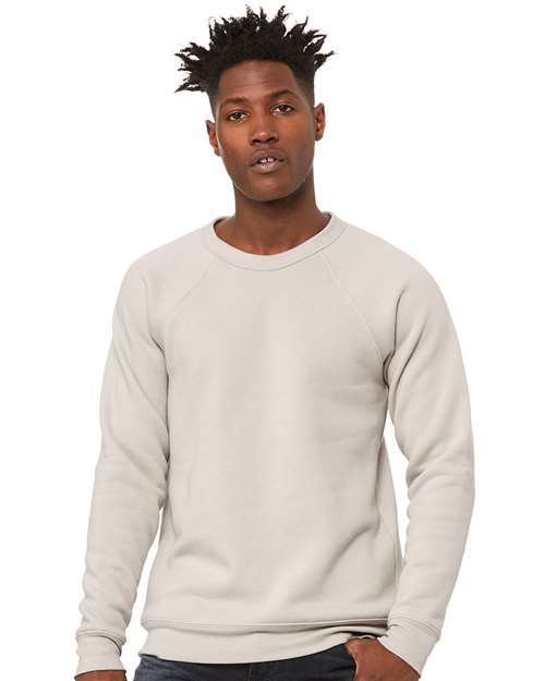 BELLA + CANVAS 3901, Unisex Sponge Fleece Raglan Crewneck Sweatshirt, Heather Dust