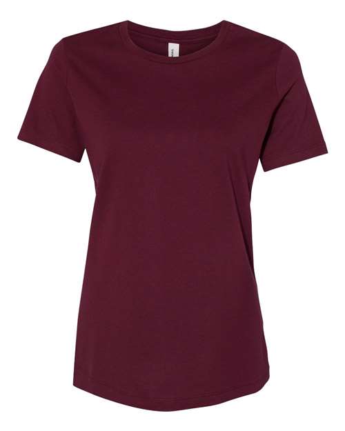 BELLA + CANVAS 6400, Women’s Relaxed Jersey Tee, Maroon