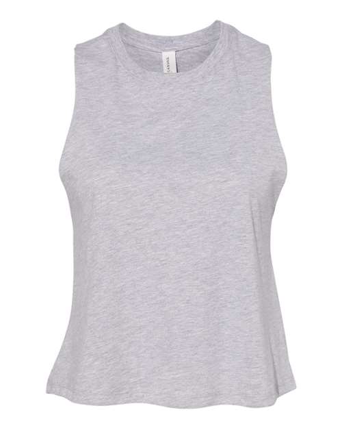 BELLA + CANVAS 6682, Women's Racerback Crop Tank, Athletic Heather
