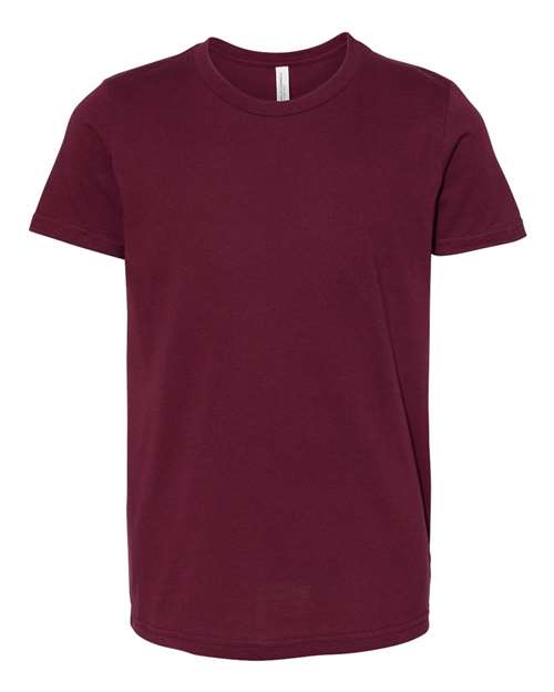 BELLA + CANVAS 3001Y, Youth Jersey Tee, Maroon
