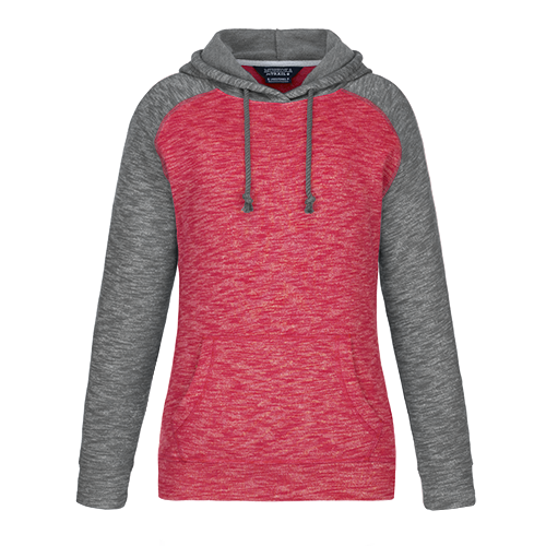 L00746 - Alameda - Ladies Pullover Hooded Sweatshirt Red Gunmetal Heather 746 eco-friendly Ladies Muskoka Trail sustainable Women