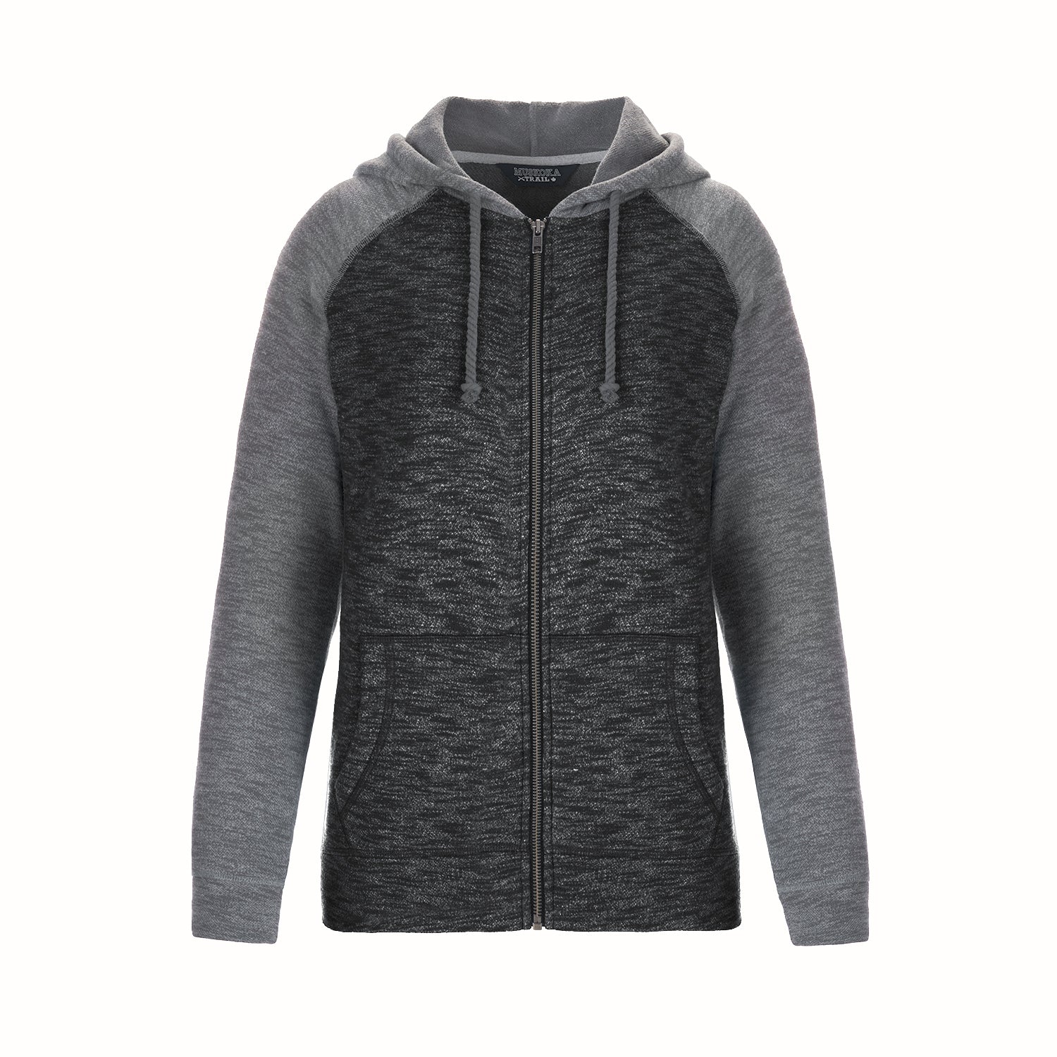 L00756 - Irvine - Ladies Full Zip Hooded Sweatshirt Black Gunmetal Heather 756 eco-friendly Ladies Muskoka sustainable Women