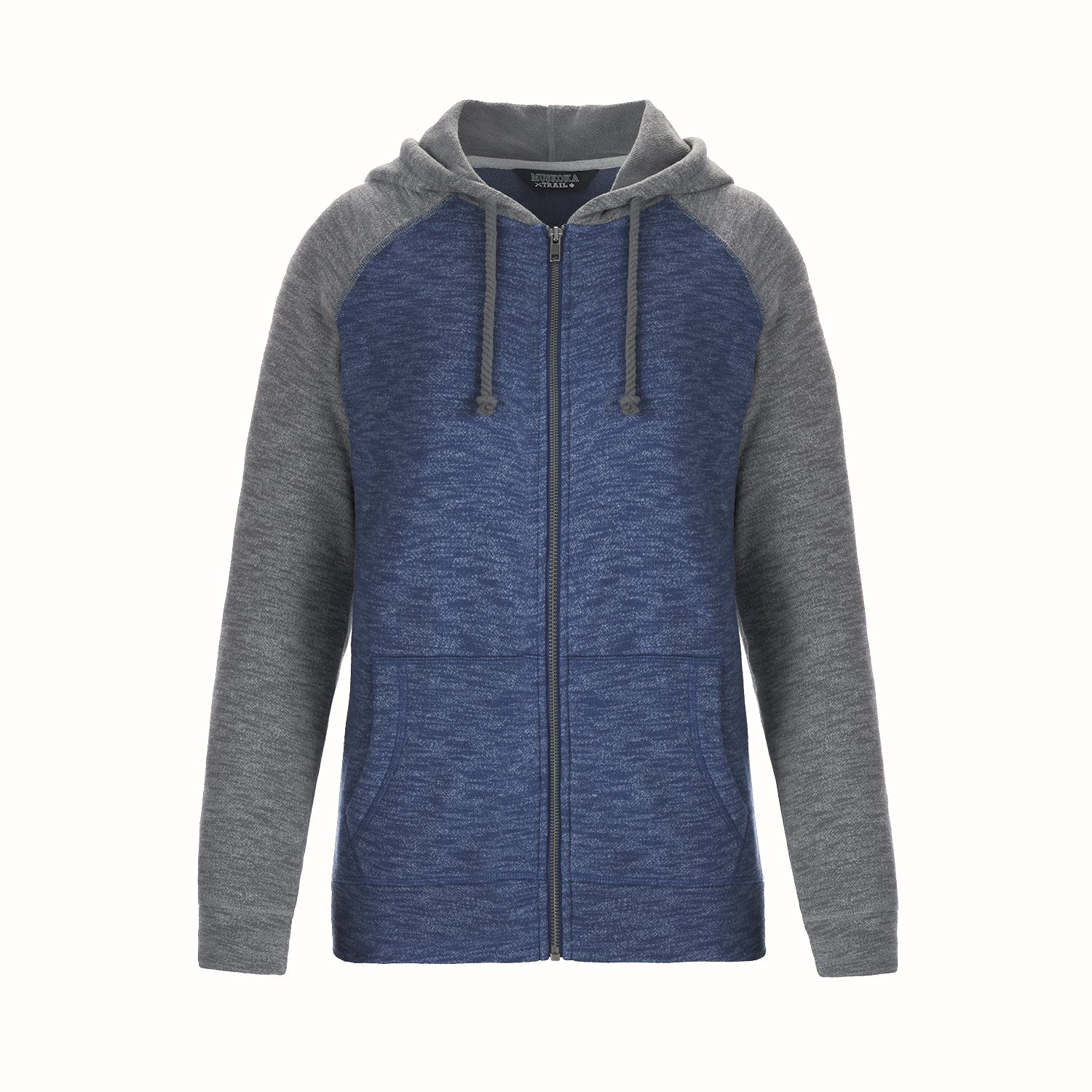 L00756 - Irvine - Ladies Full Zip Hooded Sweatshirt Navy Gunmetal Heather 756 eco-friendly Ladies Muskoka sustainable Women