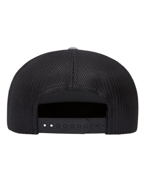 YP Classics 6006, Classic Five-panel Trucker Cap, Heather/ Black