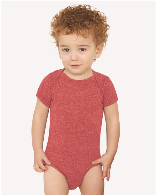 Infant Harborside Mélange Bodysuit - - 7853 01538 4491 Blends Company Store Short Sleeve Company Store Style Guide Company Store Tops Cotton - Combed Go To Fashion Infants / Toddlers Jersey Light (Under 5 oz) No Treatment No Visible Logos Onesies Polyester - Over 50% Rabbit Skins Ribbed Short Sleeves Socially Conscious Manufacturing Sustainable Styles T-Shirts - Premium Unisex