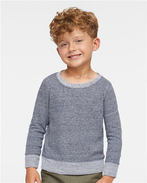 Toddler Harborside Mélange French Terry Crewneck Sweatshirt - - 7861 02338 3379 6-6.9 oz Cotton Cotton - Combed Crewneck Fleece - Premium - Crew French Terry Go To Fashion Heavy (Over 6 oz) Infants / Toddlers Jersey Long Sleeves No Treatment No Visible Logos Polyester Polyester - Over 50% Pullovers Rabbit Skins Socially Conscious Manufacturing Sustainable Styles Sweatshirts Sweatshirts & Fleece Tops Unisex