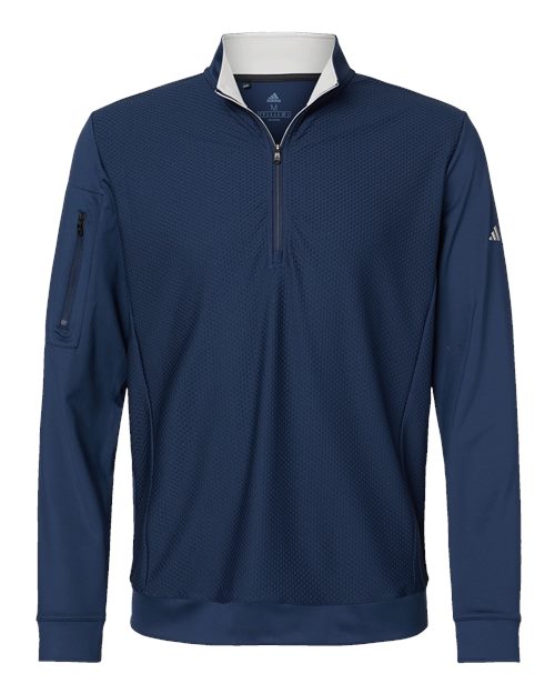 Adidas A295, Men's Textured Quarter-zip Pullover, Collegiate Navy