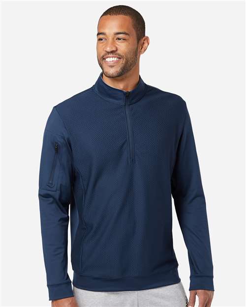 Adidas A295, Men's Textured Quarter-zip Pullover, Collegiate Navy
