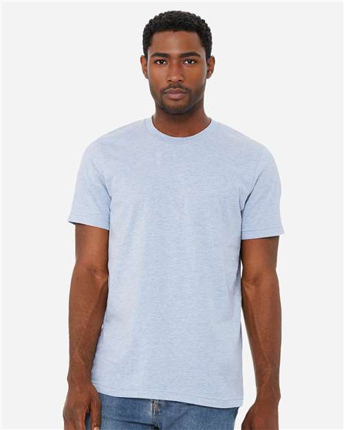 BELLA + CANVAS 3001CVC, Cvc Jersey Tee, Heather Prism Blue
