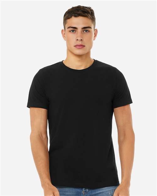 CVC Jersey Tee - Solid Black Blend - - 7584
