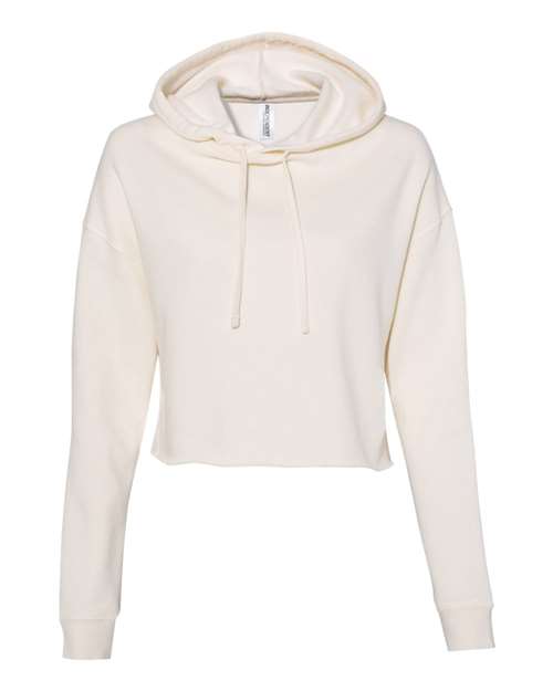 Independent Trading Co. AFX64CRP, Women’s Lightweight Crop Hooded Sweatshirt, Bone