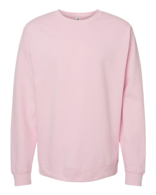 Independent Trading Co. SS3000, Unisex Midweight Crewneck Sweatshirt, Light Pink