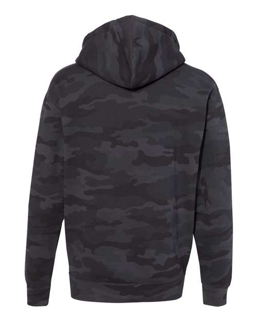 Independent Trading Co. IND4000, Unisex Heavyweight Hooded Sweatshirt, Black Camo