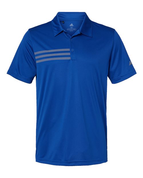 Adidas A324, Men's 3-stripes Chest Polo, Collegiate Royal/ Grey Three